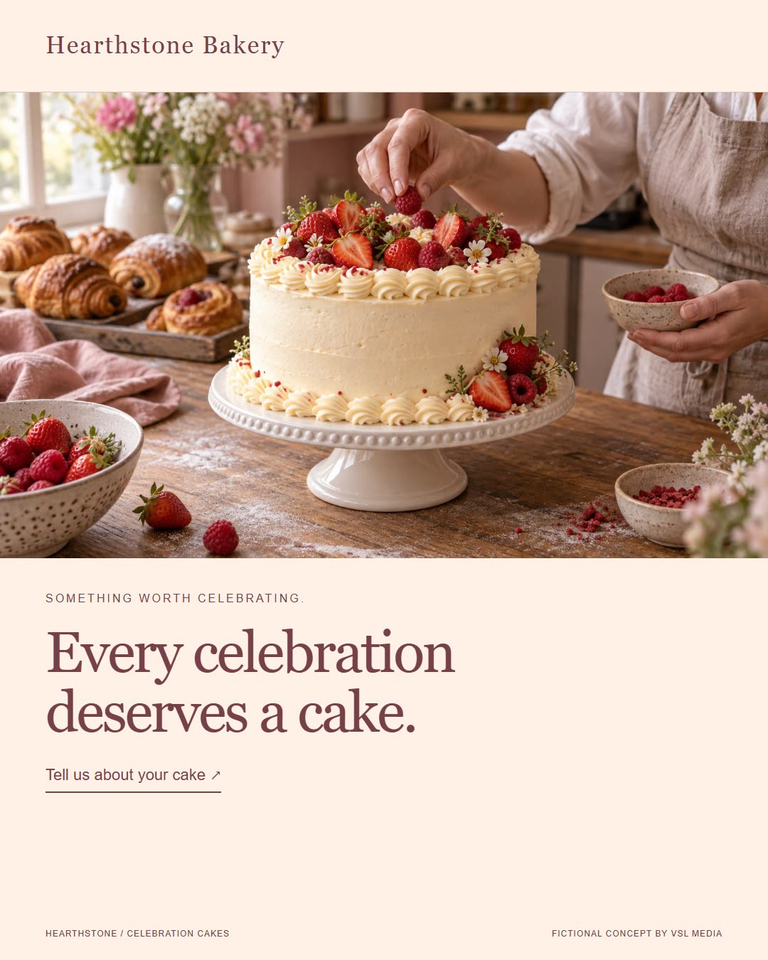 Hearthstone Bakery campaign artwork: Every celebration deserves a cake.