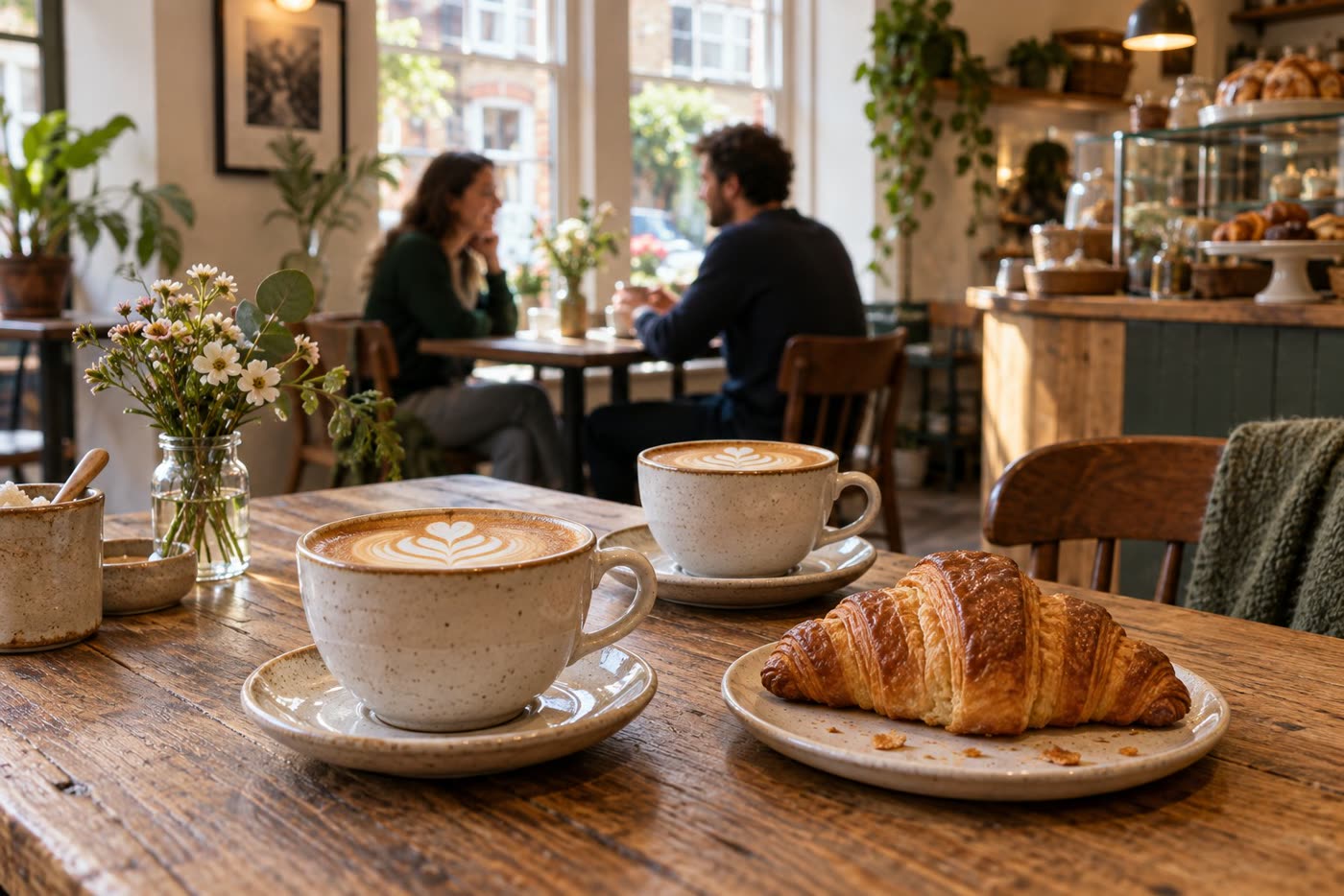 Coffee and a croissant at The Common Table
